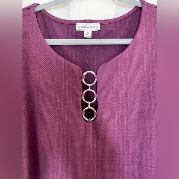 CHELSEA TAYLOR Women’s Plus Size‎ Dress Purple Plaid Size 3X - Picture 3 of 7